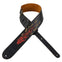 Amumu Leather Embroidered Flame Guitar Strap -LE09-BK